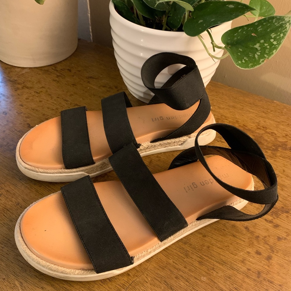 Steve Madden Strappy Black Sandals 6.5